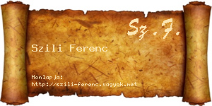 Szili Ferenc névjegykártya
