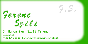 ferenc szili business card